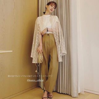 トゥデイフル(TODAYFUL)の【専用】louren centerpress cocoon pants ベージュ(カジュアルパンツ)