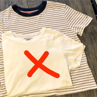 トミーヒルフィガー(TOMMY HILFIGER)の【TOMMYJEANS】Tシャツボーダーのみ(Tシャツ(半袖/袖なし))