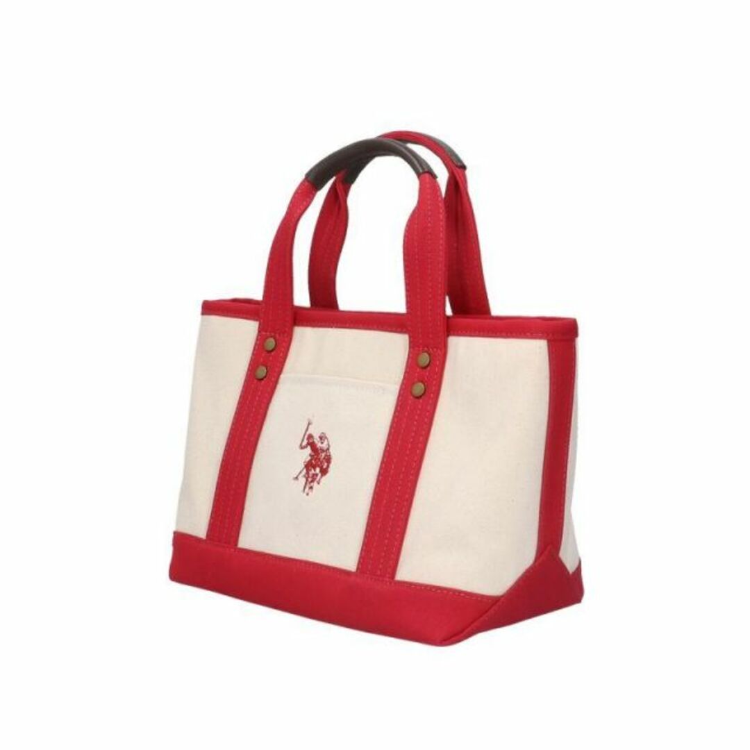 Polo Club(ポロクラブ)のユーエス ポロ アッスン U.S. POLO ASSN. ハンドバッグ CANVAS TOTE US1862 White/Red レディースのバッグ(ハンドバッグ)の商品写真