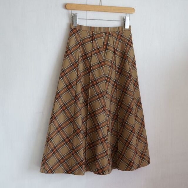 きれいラインスカート チェック柄スカート レディースのスカート(ひざ丈スカート)の商品写真