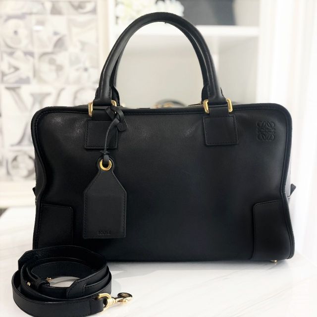 割引 LOEWE - ロエベ アマソナ36 黒 レザー 2way ハンドバッグ 美品★ ハンドバッグ - covid19.ins.gov.mz