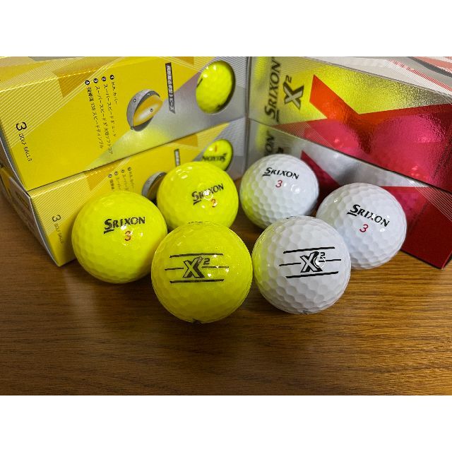 Srixon(スリクソン)のDUNLOP NEW SRIXON-ｘ-2 (ホワイト＆イエロー) スポーツ/アウトドアのゴルフ(その他)の商品写真