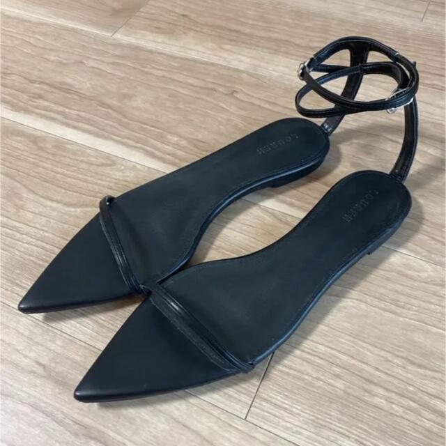 Louren pointed strap sandal / ブラック