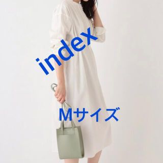 インデックス(INDEX)の2434 index ワールド ワンピース ホワイト M 新品未使用(ひざ丈ワンピース)