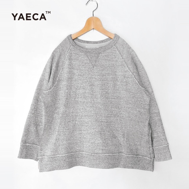 YAECA - YAECA✨ヤエカ カットオフ ラグラン クルーネック スウェット ... KAPITAL(キャピタル) Uネック スウェットワンピース レディース