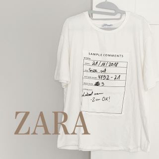 ザラ(ZARA)のZARA★ガーゼ風手書きラベルカットソー(Tシャツ(半袖/袖なし))