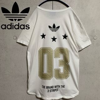 アディダス(adidas)のアディダス/トレフォイルロゴ　両面プリントTシャツ　メンズMサイズ(Tシャツ/カットソー(半袖/袖なし))