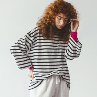 ネストローブ(nest Robe)の美品 ネストローブ アップサイクルリノ ボーダー ビッグ Tシャツ(カットソー(長袖/七分))