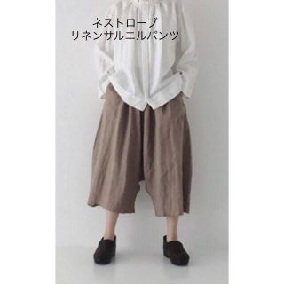 ネストローブ(nest Robe)のネストローブ　リネン　サルエルパンツ　ベージュ　美品(サルエルパンツ)