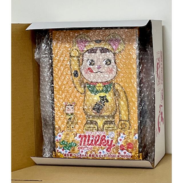 その他BE＠RBRICK 招き猫 ペコちゃん 金運 金メッキ 100% & 400%