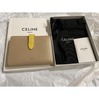 セリーヌ(celine)のセリーヌ　ミディアム ストラップ　ウォレット　ベージュ　イエロー(財布)