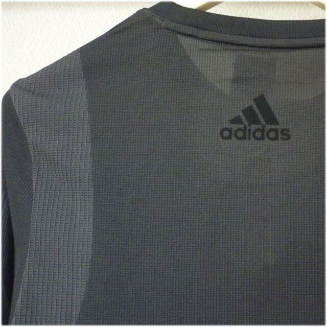 adidas(アディダス)の大きいサイズ4XO(5XL)アディダス黒スタジオテックフィットシームレスロンT メンズのトップス(Tシャツ/カットソー(七分/長袖))の商品写真