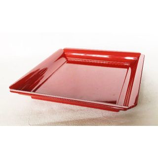 若狭盆 洗い朱 盛器 菓子器 プレート 8寸24cm 樹脂製 盛皿 盛鉢(食器)