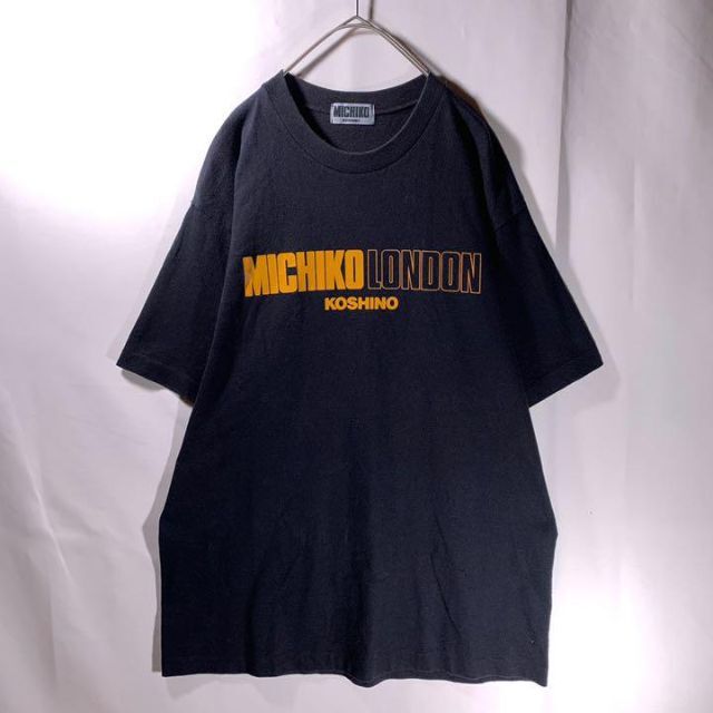 希少 90s 古着 ミチコロンドン ロゴ Tシャツ 黒 シングルステッチ
