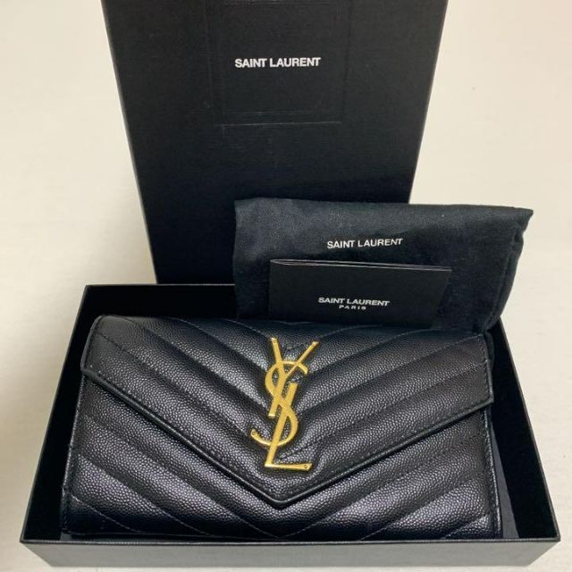 直販直送 極美品 SAINTLAURENT レザー 折り財布 正規品 サンローラン