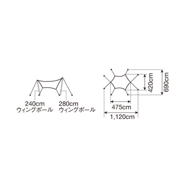 【美品】Snow Peak HDタープ"シールド"・ヘキサ(M)