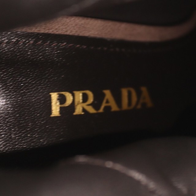 PRADA(プラダ)のプラダ ニーハイブーツ チャンキーヒール スクエアトゥ ベルト 27 グレージュ レディースの靴/シューズ(ブーツ)の商品写真