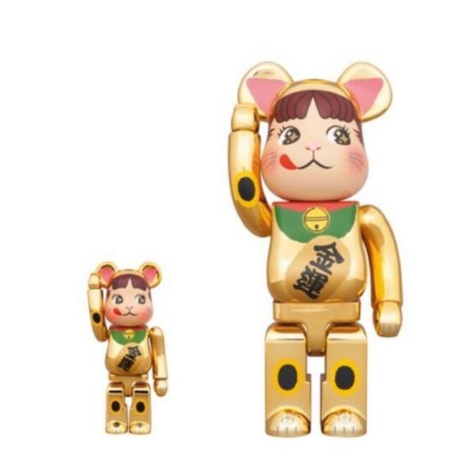 BE＠RBRICK 招き猫 ペコちゃん 金運 金メッキ 100%&400％