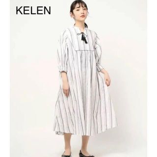 ケレン(KELEN)のKELEN ケレン　ストライプ　エスニックマキシロングワンピース(ロングワンピース/マキシワンピース)