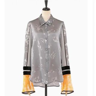 マメ(mame)のmame  Silk Lame Print Sleeves Shirt(シャツ/ブラウス(長袖/七分))