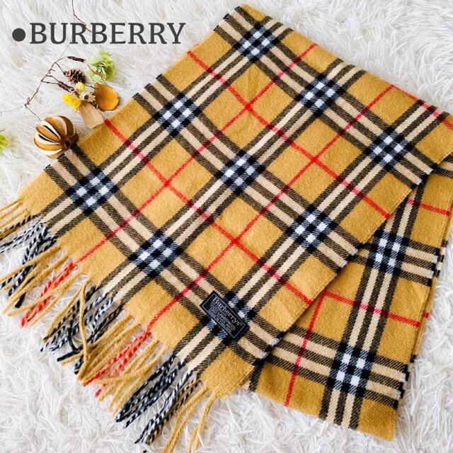 BURBERRY - バーバリー マフラー カシミヤ100% ノバチェック ブルー系