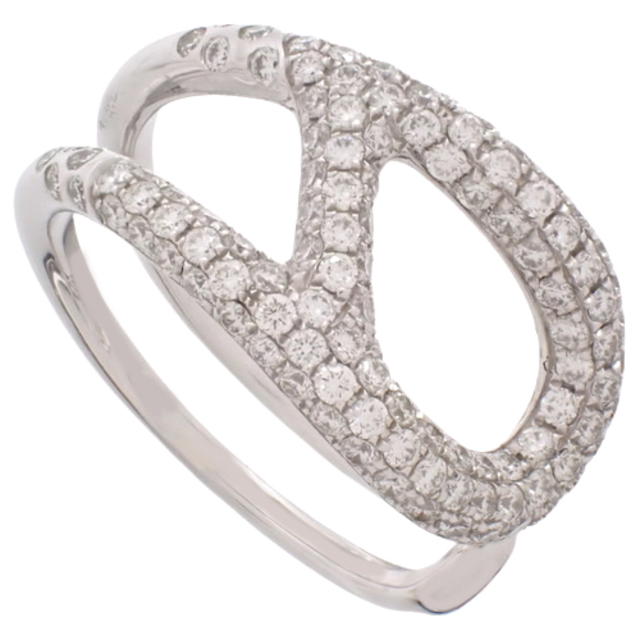 Hermes - エルメスリング・指輪 パヴェダイヤモンドリング K18 ホワイトゴールド WG シルバー銀 40802030276