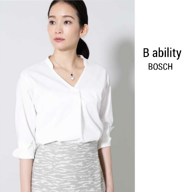 BOSCH - BOSCH《B ability》ウォッシャブル Ｖネックタックブラウスの ...