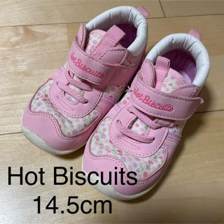 ホットビスケッツ(HOT BISCUITS)のミキハウス　ホットビスケッツ　ピンク　花柄　スニーカー　14.5cm(スニーカー)