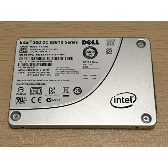 400GB INTEL SSD DC S3610 / 38546時間