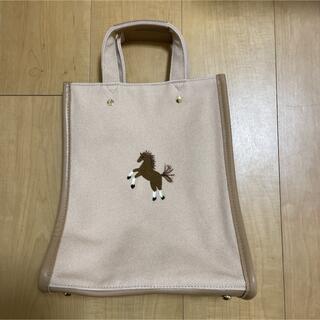 SEVEN TEN セブンテン　ワンポイント刺繍トートバッグ(ベージュ/小)お馬(トートバッグ)