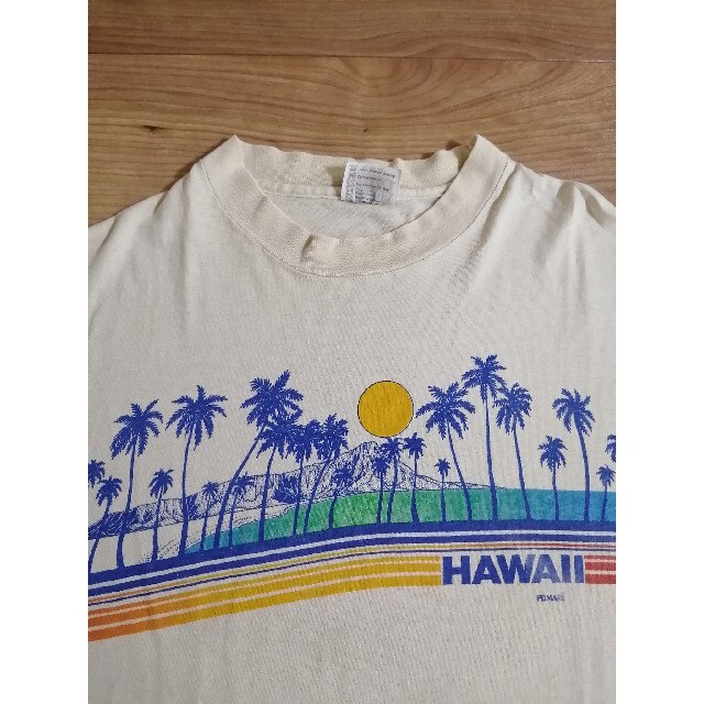 Hanes - 希少70s USA製 ヘインズ ビンテージ Tシャツ ハワイ オレンジ