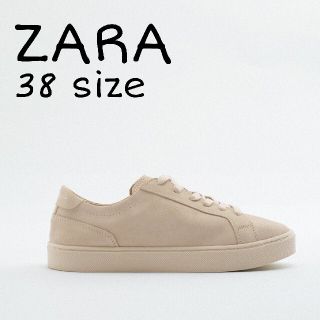 ザラ(ZARA)のZARA　スプリットスエードレザー プリムソール　38サイズ　ベージュ(スニーカー)