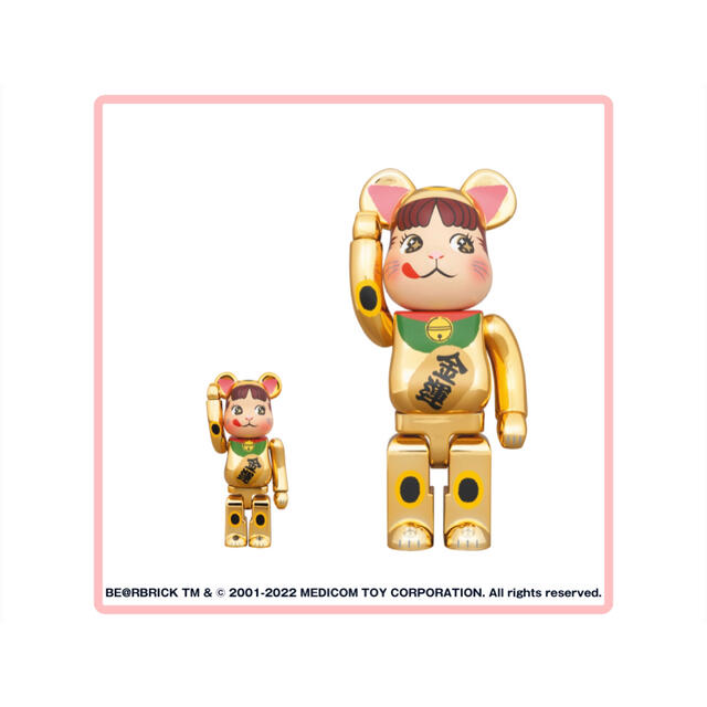 BE@RBRICK 招き猫 ペコちゃん 金運 金メッキ 100% & 400%