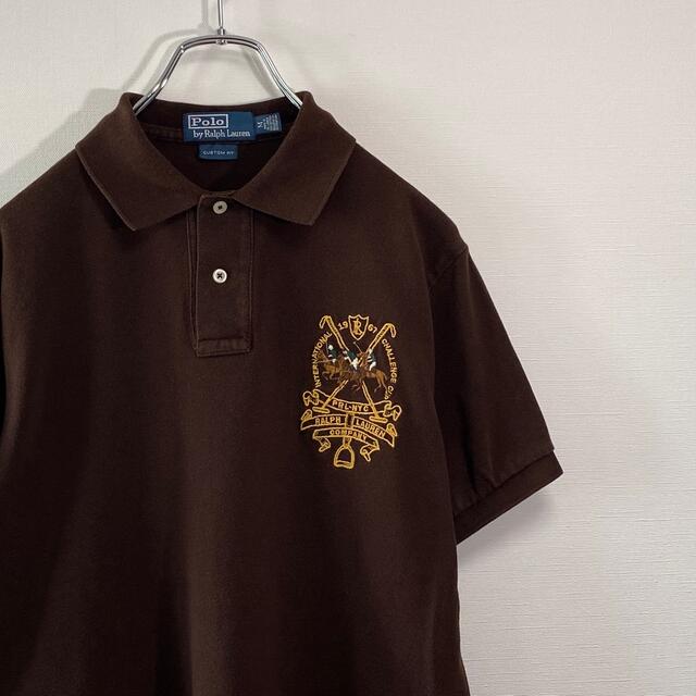 POLO RALPH LAUREN(ポロラルフローレン)の古着 90's ポロラルフローレン ポロシャツ 半袖 M 刺繍ロゴ スリランカ製 メンズのトップス(ポロシャツ)の商品写真