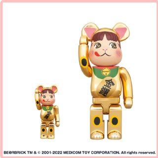 ベアブリック(BE@RBRICK)のBE@RBRICK 招き猫 ペコちゃん 金運 金メッキ 100% & 400%(フィギュア)