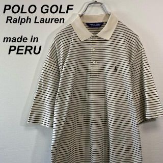 ポロゴルフ(Polo Golf)の古着 90's ポロゴルフ ラルフローレン ポロシャツ M ボーダー ペルー製(ポロシャツ)