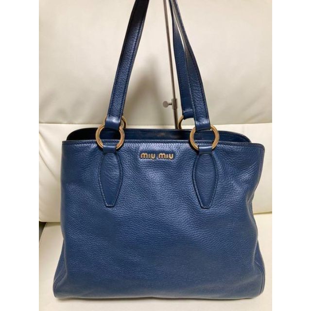 ミュウミュウ MIUMIU ショルダーバッグ トートバッグ 正規品 ネイビー