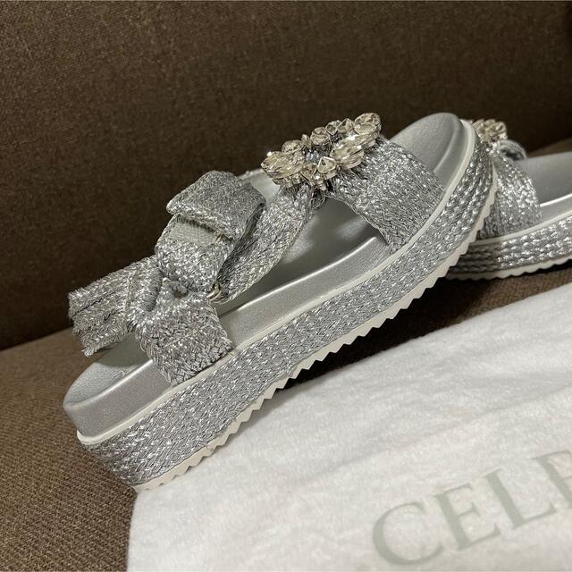 CELFORD(セルフォード)のCELFORD セルフオード サンダル シルバー ストーン  レディースの靴/シューズ(サンダル)の商品写真