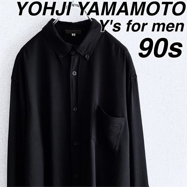 大特価放出！ Yohji Yamamoto - 90s ヨウジヤマモト ワイズフォーメン 黒 レーヨンギャバ シャツ シャツ