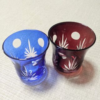 切子グラス★日本酒おちょこ ぐい呑み ペア(グラス/カップ)