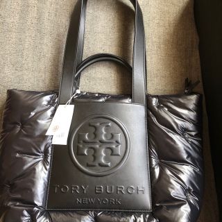 トリーバーチ(Tory Burch)の最終値段　正規品　トリーバーチ　ナイロントート　キルティング　ビッグ　黒色　タグ(トートバッグ)