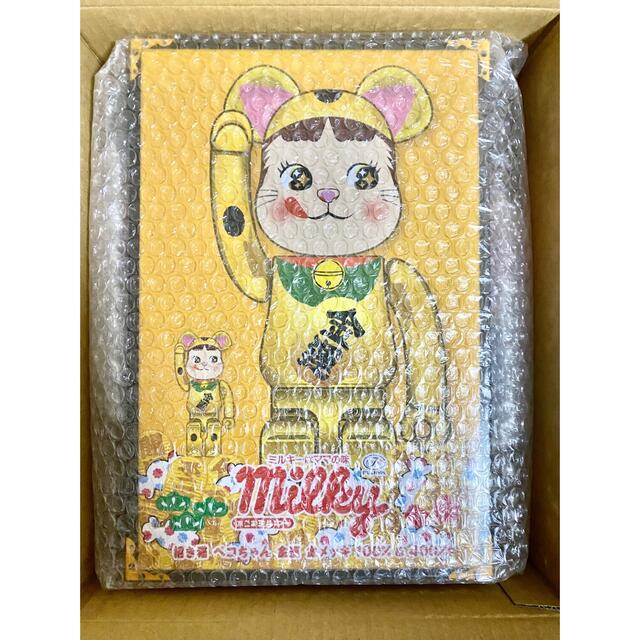 BE＠RBRICK 招き猫 ペコちゃん 金運 金メッキ 100% & 400%ハンドメイド