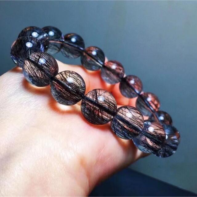 低価得価】 ブラックルチルクォーツ ブレスレット 13mmの通販 by Rui