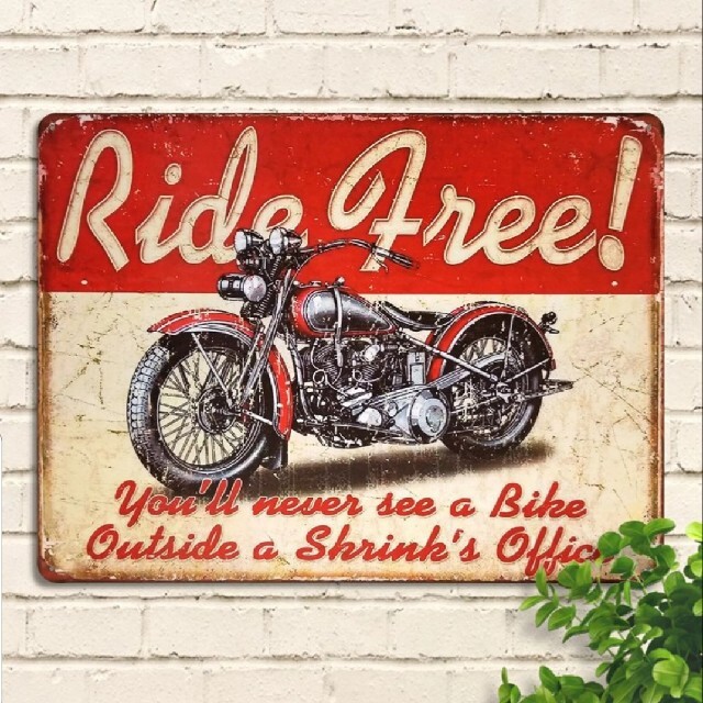 デザイン看板40】バイクrf★ポスター絵ハーレーダビッドソン壁飾りオートバイ雑貨