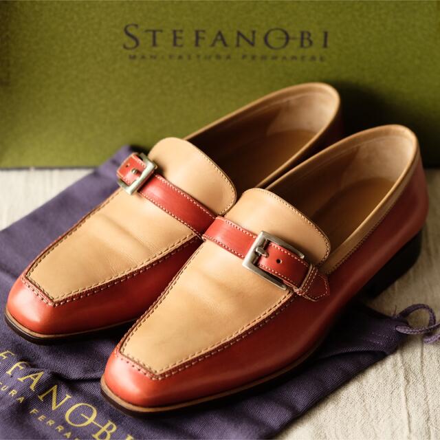 新品STEFANOBI ×伊勢丹 コンビモンクローファー ロッソ×生成36.5