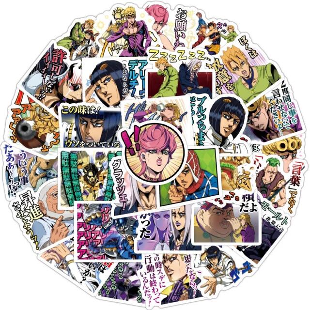 【新品】ジョジョの奇妙な冒険 シール 防水 40枚 アニメ ステッカー  インテリア/住まい/日用品の文房具(テープ/マスキングテープ)の商品写真
