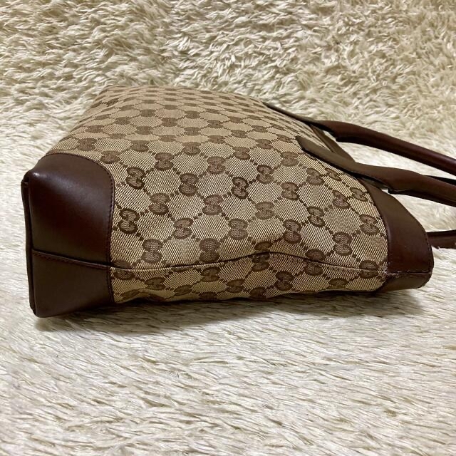 Gucci(グッチ)のグッチ トートバッグ GGキャンバス×レザー A4収納 ブラウン 0021119 レディースのバッグ(トートバッグ)の商品写真