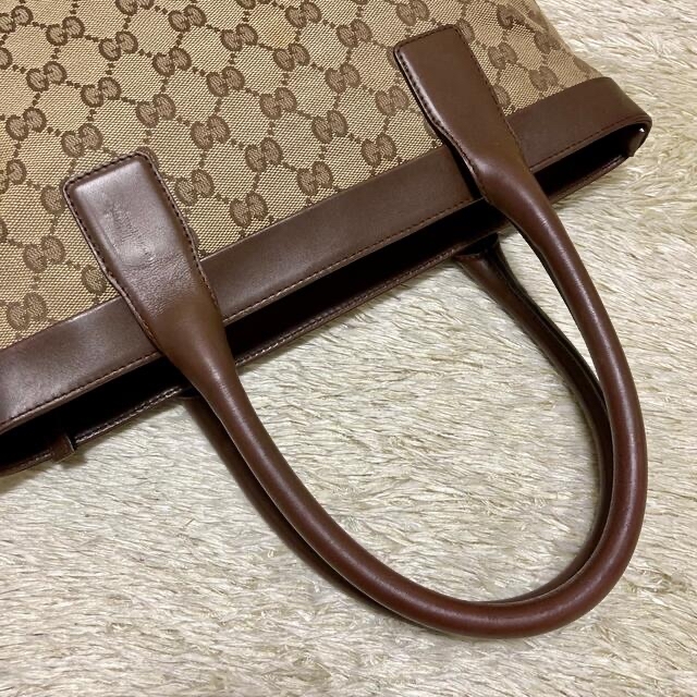 Gucci(グッチ)のグッチ トートバッグ GGキャンバス×レザー A4収納 ブラウン 0021119 レディースのバッグ(トートバッグ)の商品写真