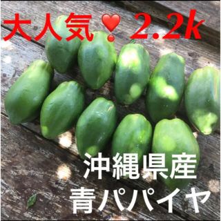 大人気❣️無農薬✨沖縄産青パパイヤ✨2.2k分✅(野菜)