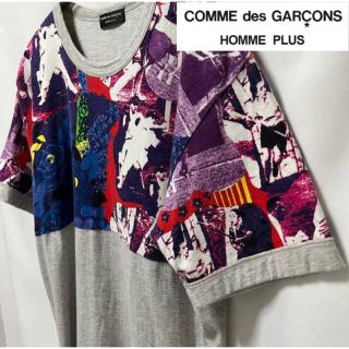 コムデギャルソンオムプリュス(COMME des GARCONS HOMME PLUS)の【美品】コムデギャルソンオムプリュス ギャルソンらしい切り替えプリントTシャツ(Tシャツ/カットソー(半袖/袖なし))